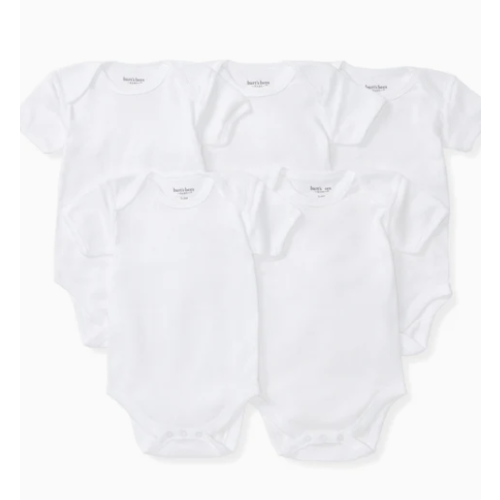 Bee Essentials Organic Short Sleeve Baby Bodysuit 5 Pack