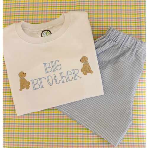 Big Brother Shirt or Outfit / Short or Long sleeve Big Brother Shirt / Little Brother / Sibling shirt / Boy Puppy Outfit / Lab Shirt