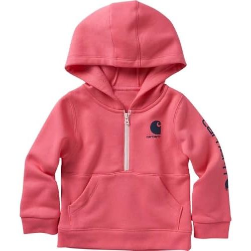 Carhartt Kid's CA7106 Long-Sleeve Quilted Jersey Half-Zip Sweatshirt - Girls