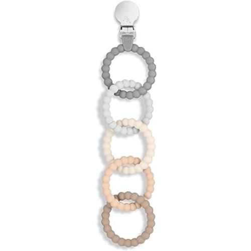 Ryan & Rose Cutie Clinks Attachable Teether Chew Toy for Babies (Neutral)