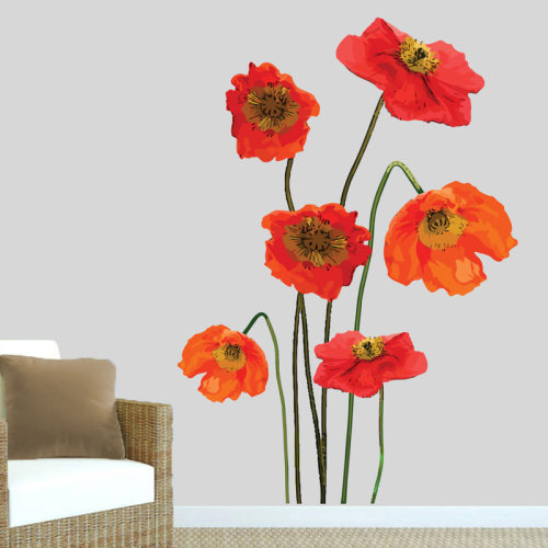 Red Barrel Studio® Poppies Printed Wall Decal | Wayfair