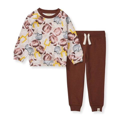 Burt's Bees Baby Baby Boys' Shirt and Pant Set, Top & Bottom Outfit Bundle