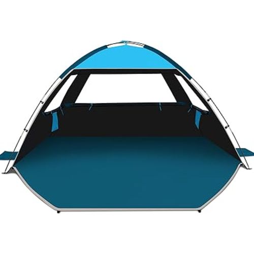 COMMOUDS Beach Tent Sun Shelter for 3/4/6/8 Person, UPF 50+ UV Protection Beach Shade Canopy Tent, Lightweight, Easy Set Up and Carry