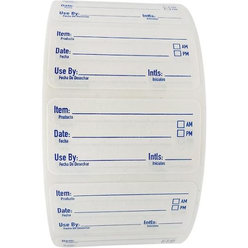 2x1 Dissolvable Food Labels, 250 Label Stickers, Bottle Labels for Storage Bins, Sticker Labels for Food containers, (250, Blue)