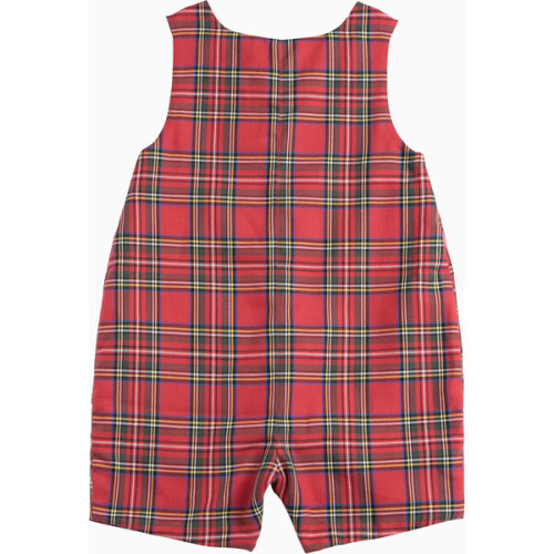 Little Archie Nutcraker Smocked Romper, Red Tartan - Trotters London | Maisonette