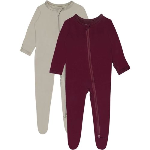 GUISBY Rayon Baby Footed Pajamas with Mitten Cuffs,Soft Long Sleeve Romper 0-18 Months