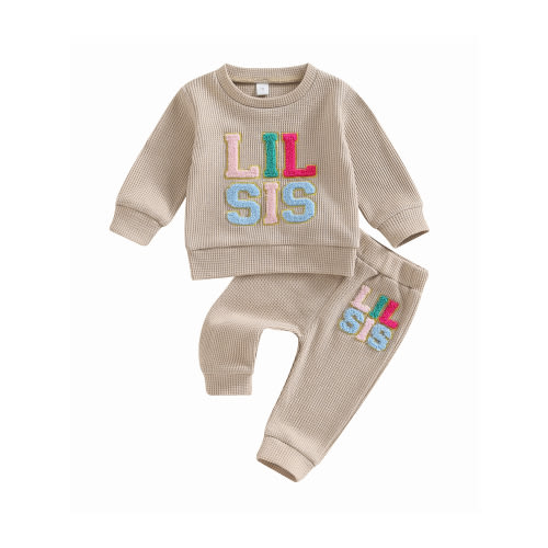 Bangyeer Toddler Baby Girl Fall Clothes Little Embroidery Crewneck Sweatshirt Pants Sister Matching Outfit