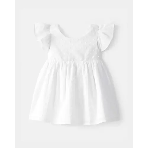 Baby Girl Swiss Dot Ruffle Dress - White - OshKosh B'gosh | Carter's