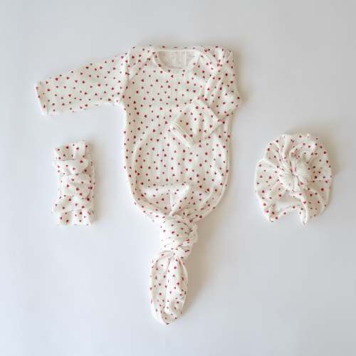 Sleeper and Headwrap Set in Love Bug