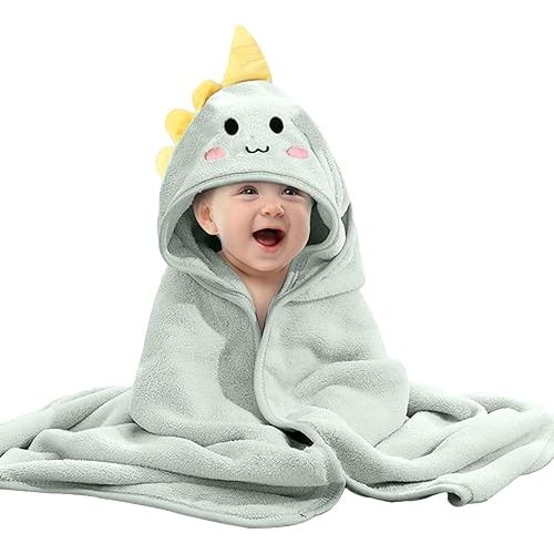 Hooded Baby Towel, Baby Towels Newborn, Baby Bath Towel with Hood, Baby Bath Towels Wrap, Blanket for Baby, Baby Beach Towel, Hooded Bath Towels for Boy and Girl, Newborn (Green-S)