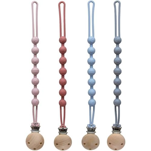 Silicone Pacifier Clip Holder: One-Piece Baby Pacifier Clip, 100% Food Grade Silicone, Pacifier Holder Clip for Boys and Girls,Soft and Flexible Paci Binky Clips
