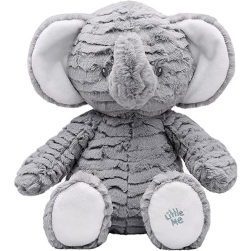 Baby Starters Premium, Soft Stuffed Animal Toy for Babies, Infants and Toddlers, Little Me Grey Plush Elephant (10 inch Sitting)
