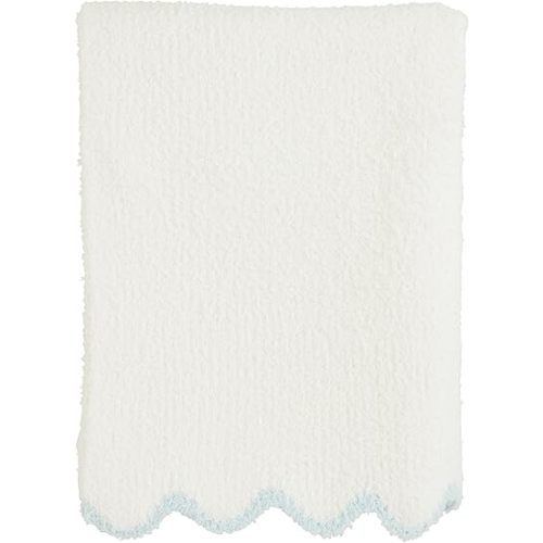 Mud Pie Kids Blue Scallop Chenille Blanket; 34" x 28"