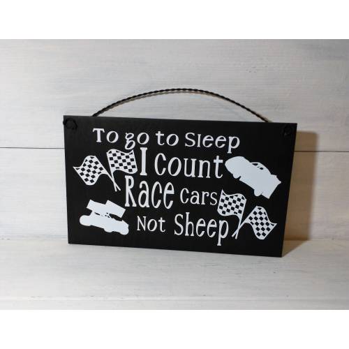 Racing . Racing Nursery Decor. To go to sleep I Count Race Cars Not Sheep Wood Sign Child's Room Decor, Baby Shower Gift