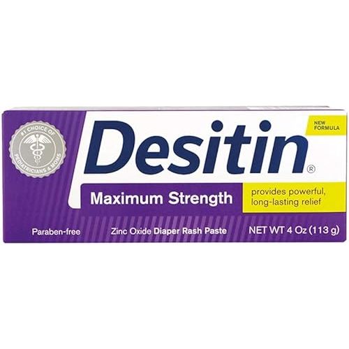 Desitin Maximum Strength Baby Diaper Rash Cream for Relief & Prevention with 40% Zinc Oxide, Original, 4 Oz