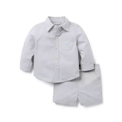 Newborn Classic Grey Heather The Long Sleeve Cabana Matching Baby Set by Janie and Jack