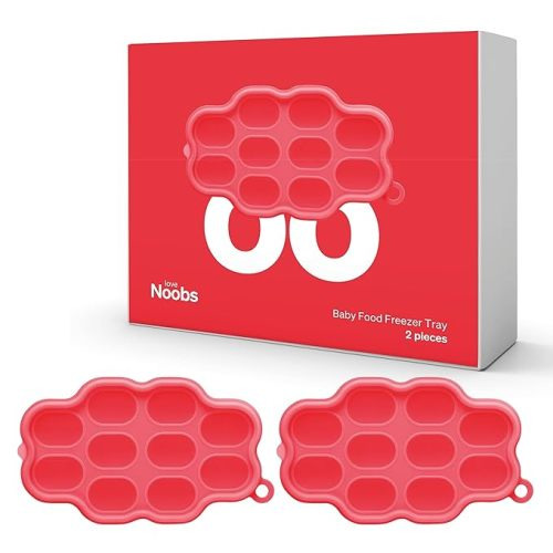 Amazon.com : LoveNoobs Baby Food Freezer Tray, 100% Silicone Baby Food Freezer Storage Tray, 10 Cup Silicone Freezer Molds, Pack of 2 Silicone Tray, Baby Fruit Feeder Teether Tray, Breast Milk Freezer Tray, Red : Baby