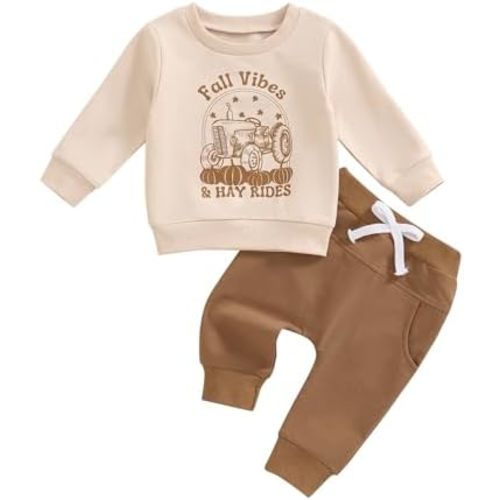 Baby Boy Halloween Outfit Cutest Pumpkin In The Patch Sweatshirt Drawstring Long Pants Toddler Fall Clothes