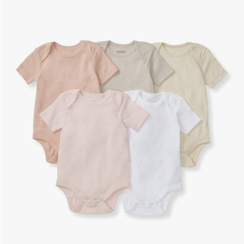 Burt's Bees Baby Organic Cotton Bodysuits – Baby Boy & Girl Short and Long Sleeve One-Pieces, 5-Pack