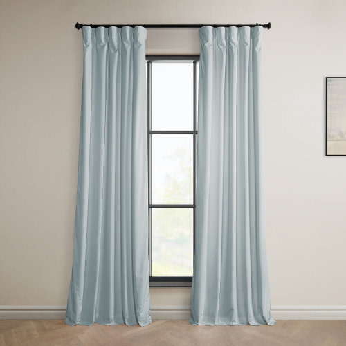 Matra Plush Velvet Curtains for Bedroom - Room Darkening Curtains for Living Room Window Single Panel