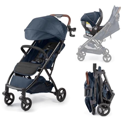 Summer Infant Ingenuity 3Dquickclose CS+ Compact Fold Stroller – Lightweight Stroller with Oversized Canopy, Extra-Large Storage and Compact Fold, Deep Ocean