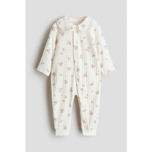 COTTON PAJAMA JUMPSUIT WITH COLLAR