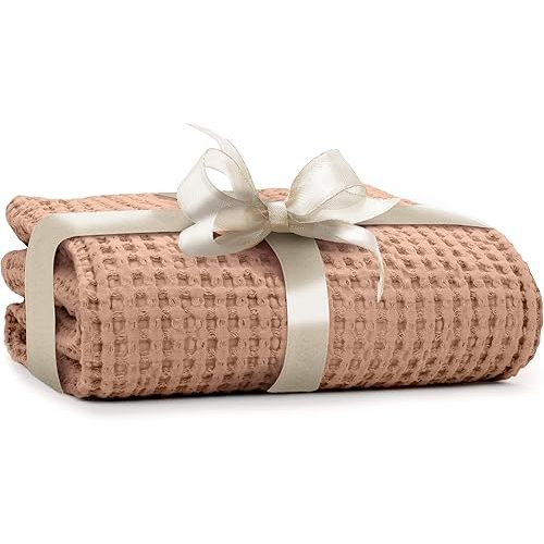 Simka Rose Waffle Baby Blanket Cotton Soft Breathable Swaddle Blanket for Baby Nursery, Stroller & Crib Blanket - Baby Receiving Blankets for Boys & Girls Gender Neutral Toddler Blanket