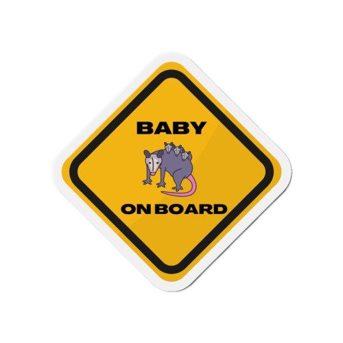 Baby on Board Bumper Magnet | Funny Opossum Animal Car Accessories