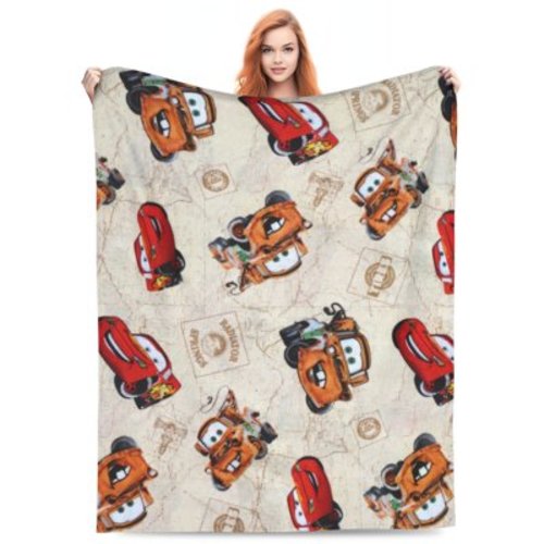 Lightning Mcqueen Blanket Super Soft Flannel Blanket Throw Lightweight Sofa Throw Blanket Warm Comfortable Bed Blankets for Bedroom Living Room Car Travel, 50"x40"
