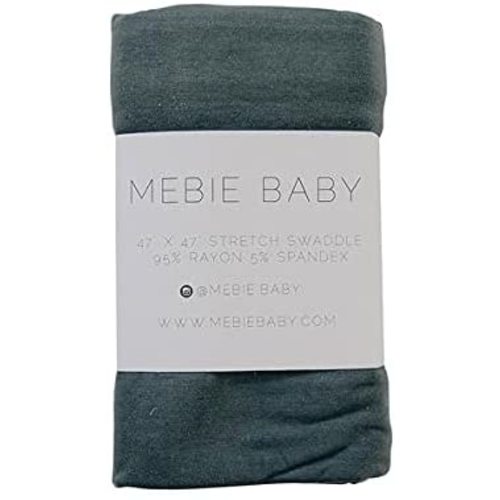 Mebie Baby Charcoal Stretch Swaddle, Modern and Neutral Swaddle Blanket for Baby Girl, Soft Baby Blankets, Newborn Swaddle Blanket, 0-3 Month, Comfy Wrap, Baby Essentials & Gifts (47" x 47")