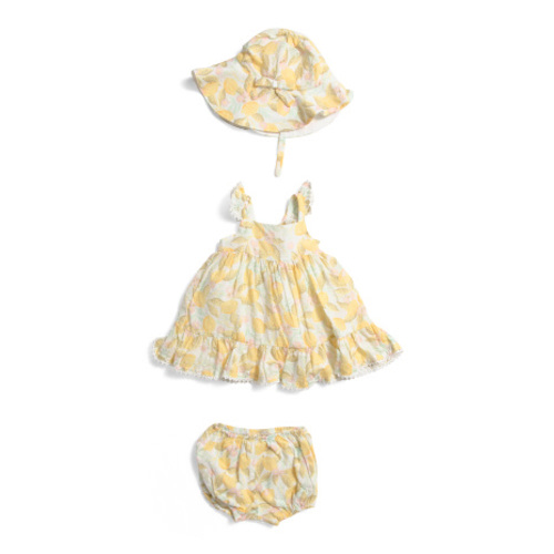 Newborn Girls Lemon Flounce Dress Set | Girls' Dresses | T.J.Maxx
