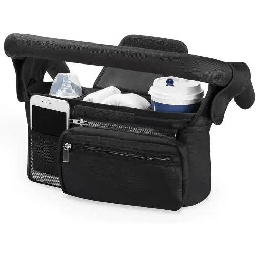 Momcozy Universal Stroller Organizer with Insulated Cup Holder Detachable Phone Bag & Shoulder Strap, Fits for Stroller like Uppababy, Baby Jogger, Britax, BOB, Umbrella and Pet Stroller