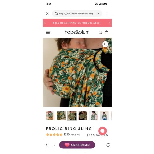 Frolic Ring Sling | Newborn to Toddler | Linen