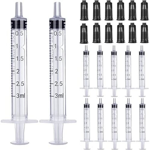 3ml Syringe Without Needle - 3 ml Small Plastic Syringes Sterile Individually Packed with Cap for Lab Medicine Student Measuring Liquid and Pet Dog Cat Baby Feeding Oral Colostrum ( 12 Pack 3cc /ml )