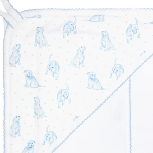 Blue Puppy Love Print Towel