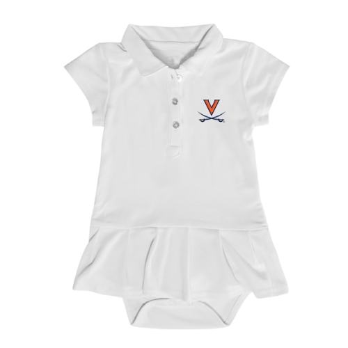 Virginia Cavaliers Garb Girls Infant Caroline Cap Sleeve Polo Dress - White