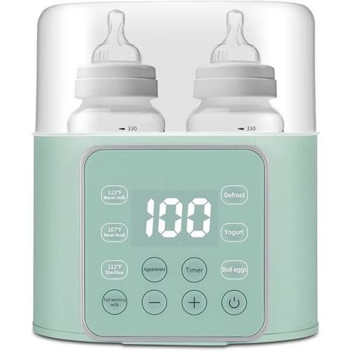 Baby Bottle Warmer 9-in-1 Multifuntion Breast Milk Warmer, Fast Baby Food Heater & Defrost Warmer with Timer for Twins, LCD Display Accurate Temperature Adjustment, 24H Constant Mode