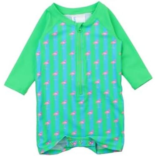RUGGEDBUTTS Baby/Toddler Boy Swimsuit, One Piece Zipper Rash Guard Sunsuit with UPF 50+ Sun Protection Size: 12-18 Months