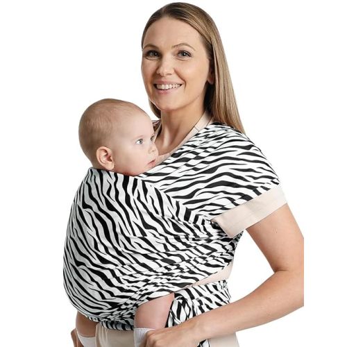 Baby Wraps Carrier,Trendy Zebra Striped, Stretchy Ergonomic Hands-Free Design Baby Wearing Wrap for Newborn to Toddler 7-35 lbs, Soft and Comfortable Infant Wraps
