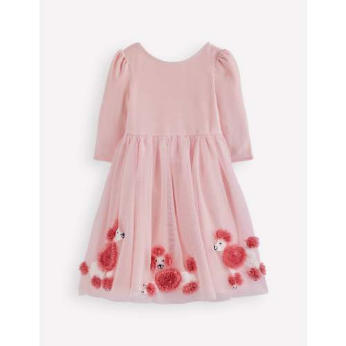 Boden Tulle Poodle Appliqué Dress - Size 3-4