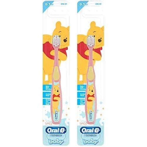 Oral-B Baby Toothbrush Featuring Disney's Pooh, Baby Soft Bristles, 0-3 Years, 1 Count (Pack of 2)