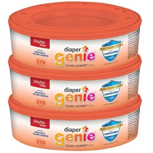 Playtex Diaper Genie Clean Laundry Scent Refill Bags, with Max Odor Lock™ and built-in antimicrobial, 270 count (pack of 3)