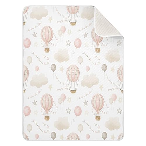 Burbuja Hot Air Balloon Clouds Baby Blanket for Boys Girls, Nursery Soft Warm Swaddling Receiving Baby Blankets, 30x40 in Toddler Blanket