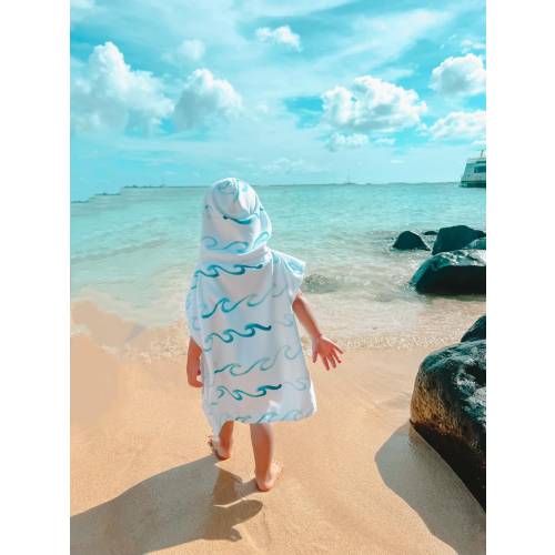 Waves Baby Beach Towel, Toddler Beach Towel, Children Beach Towel, Baby Hooded Towel, Baby Poncho, Toddler Poncho, Hooded Towel
