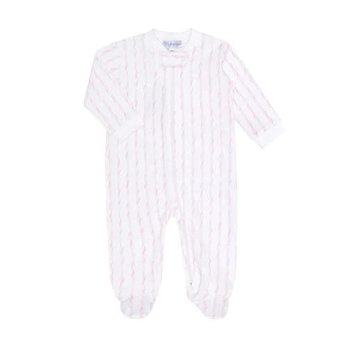 Pink Twirls Zipper Footie