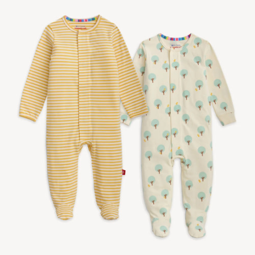 Magnetic 2-Pack Footie - Cypress/Yellow - Cloudstretch