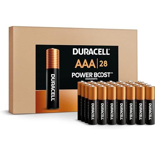 Duracell Coppertop AAA Batteries with Power Boost Ingredients, 28 Count (Pack of 1). Re-closable pack for quick, easy access and organized storage. Triple A Battery with Long-lasting Power