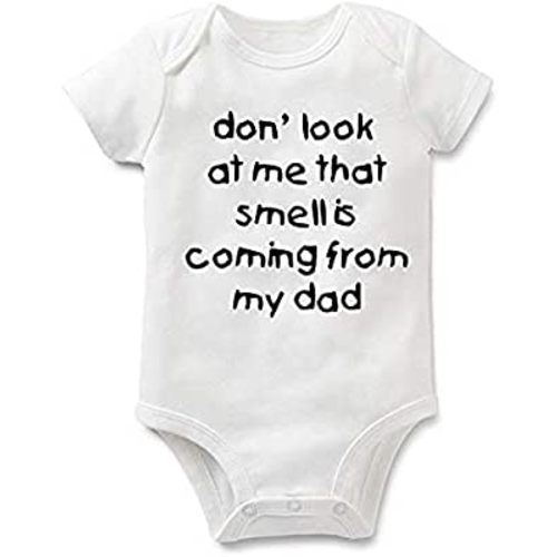 Rocksir Funny Slogan Super Soft Cotton Comfy Baby Short Sleeve Bodysuit (dad1, 6m)