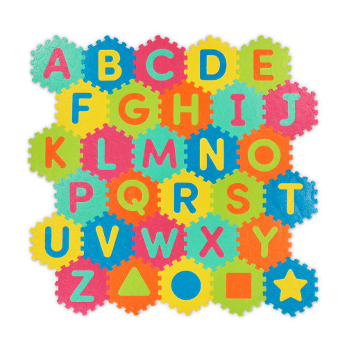 Battat Honeycomb ABCs Foam Play Mat with 30 Alphabet Tiles, Baby and Toddler Toys