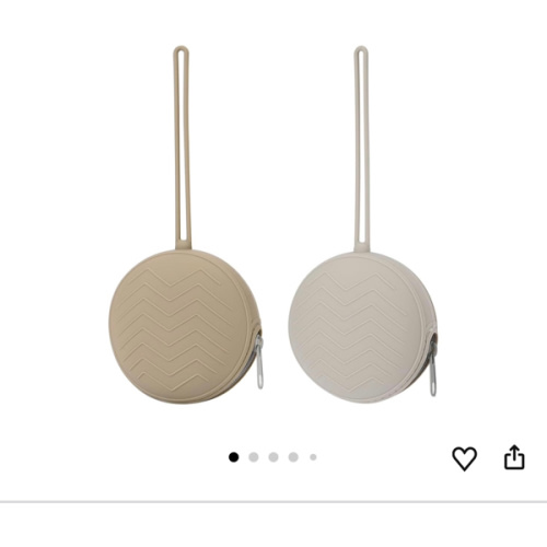 Nupoopy 2-Pack Silicone Pacifier Holder Case - BPA-Free Pacifier Holder Pouch for Baby Boys & Girls- Portable & Dishwasher Safe Soother Container for On-The-Go Use (Sand/Light Grey)